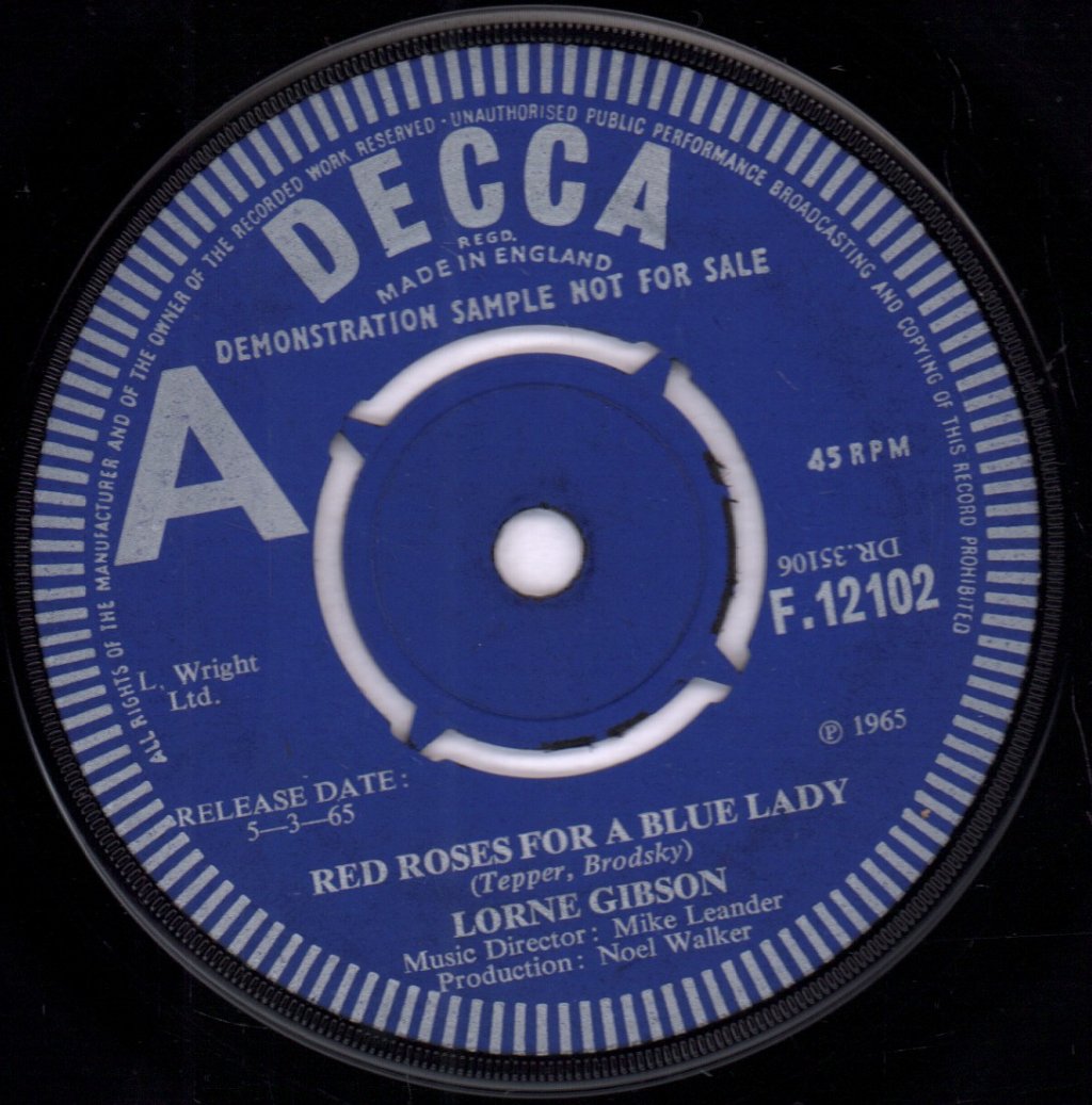 Lorne Gibson - Red Roses For A Blue Lady - 7 Inch
