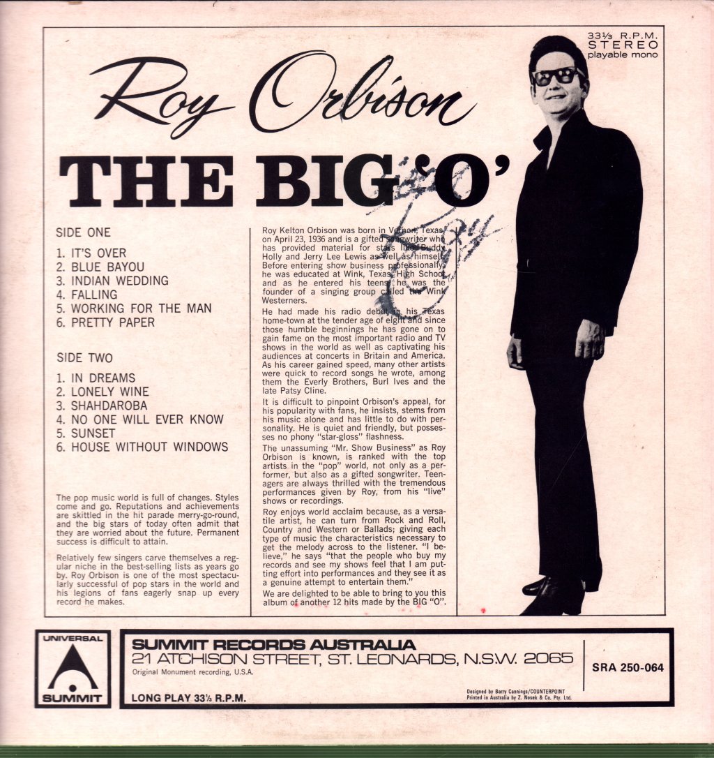 Roy Orbison - Big O - Lp