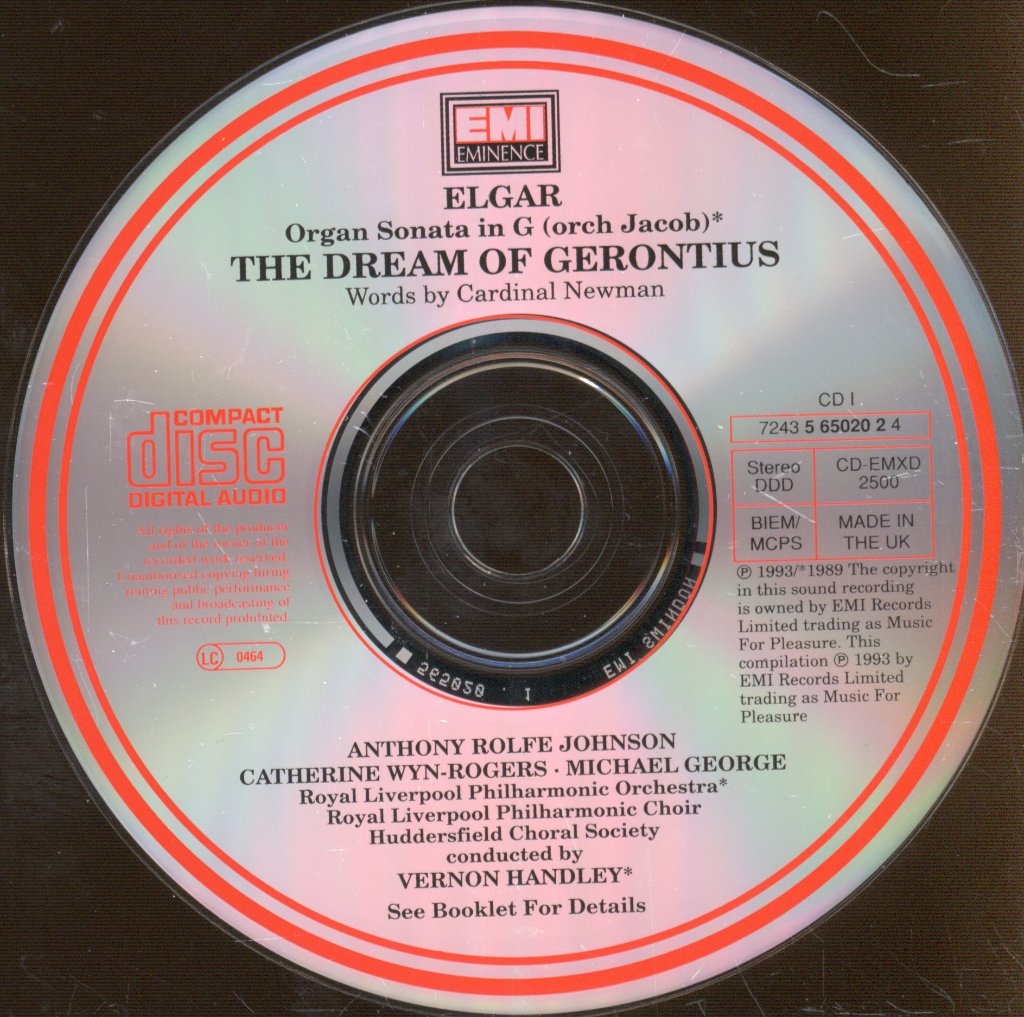 Royal Liverpool Philharmonic Orchestra, Vernon Handley - Dream Of Gerontius - Organ Sonata (Orchestrated By Gordon Jacob) - Double Cd