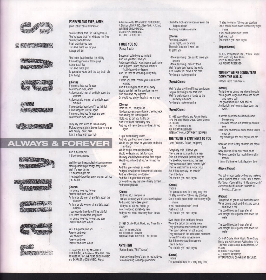Randy Travis - Always And Forever - Lp