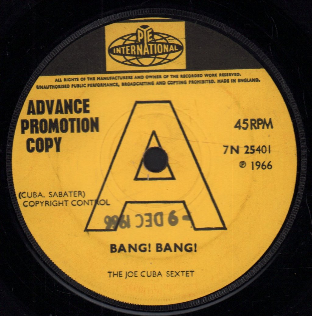 Joe Cuba Sextet - Bang! Bang! / Push, Push, Push - 7 Inch