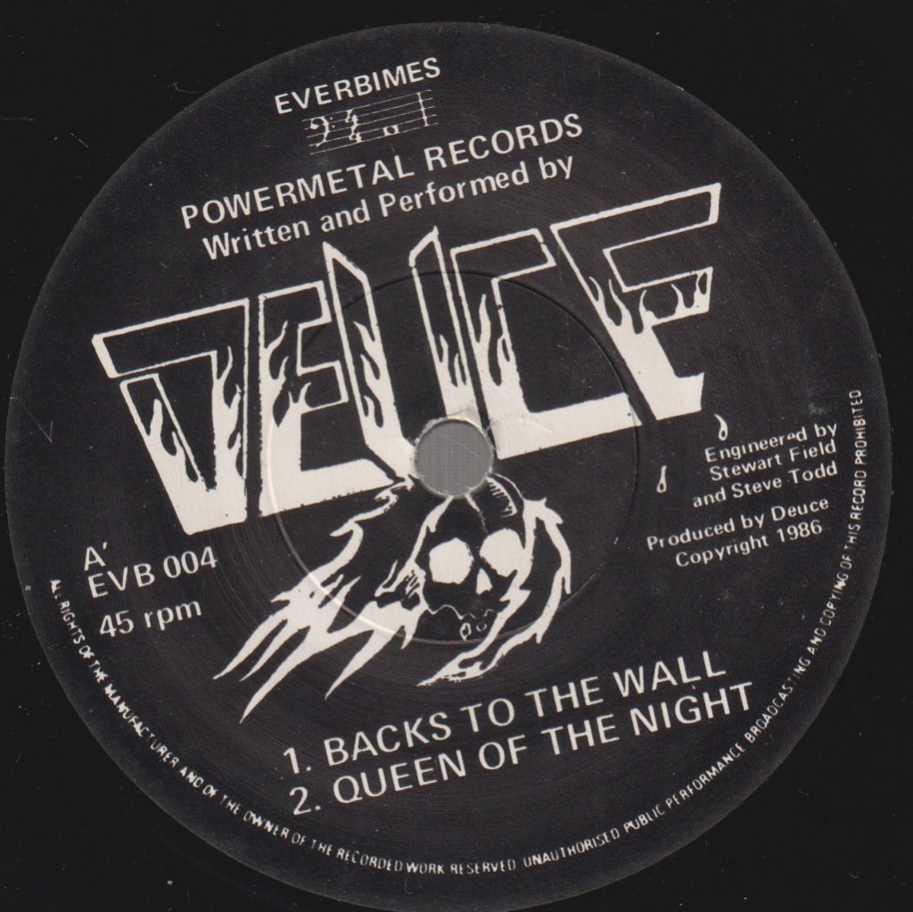 Deuce (Nwobhm Group) - Backs To The Wall / Queen Of The Night / Jealousy - 7 Inch