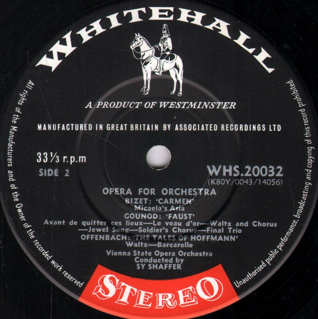 Sy Shaffer / Vienna State Opera Orchestra - Opera For Orchestra / Carmen / Tales of Hoffman - Lp