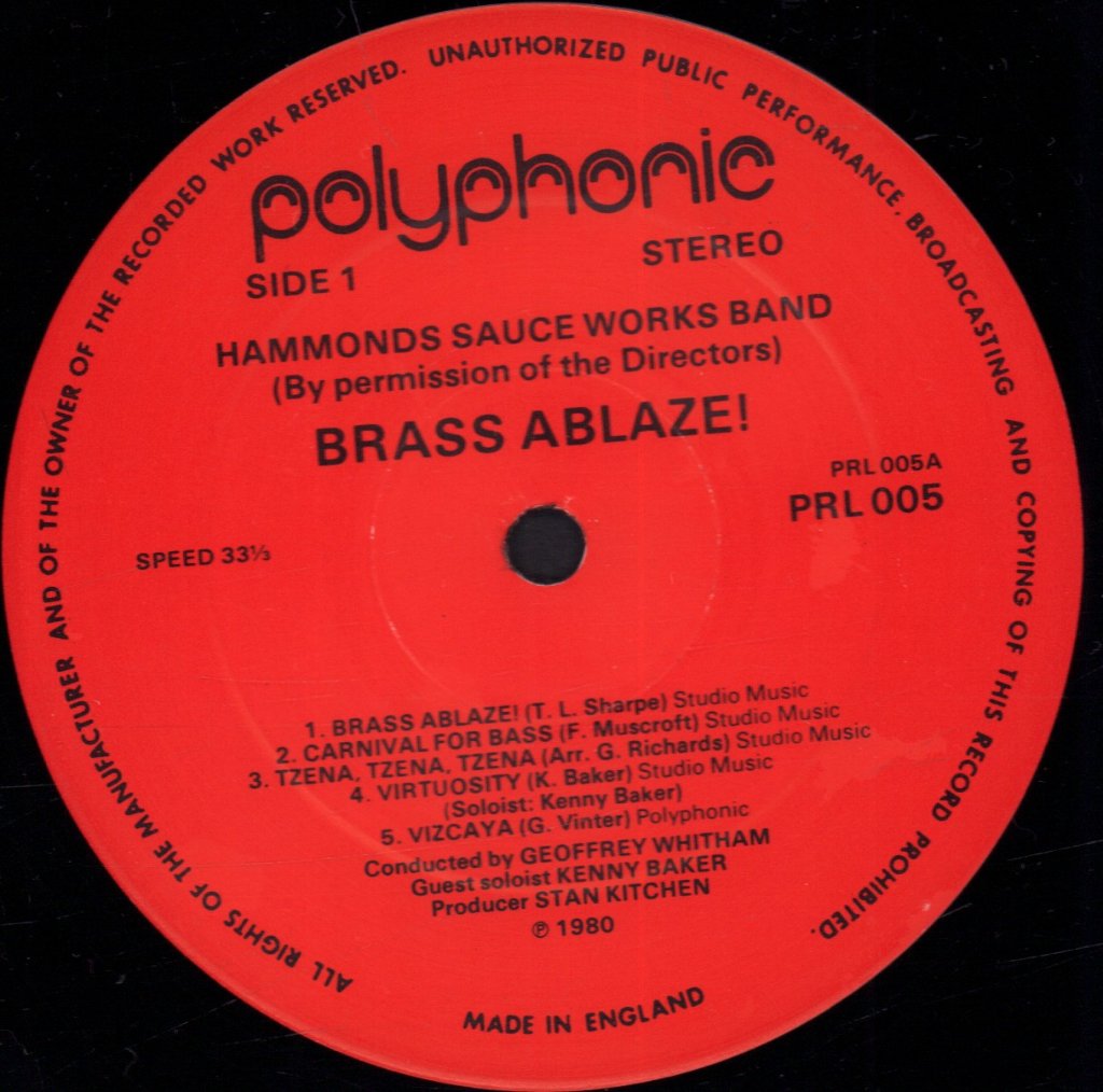 Hammonds Sauce Works Band - Brass Ablaze - Lp
