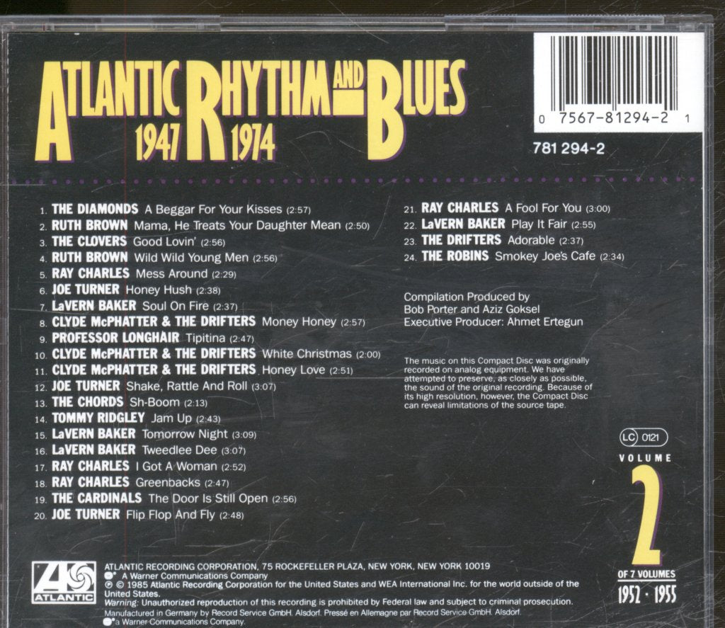 Various Artists - Atlantic Rhythm & Blues 1947-1974, Volume 2 1952-1955 - Cd