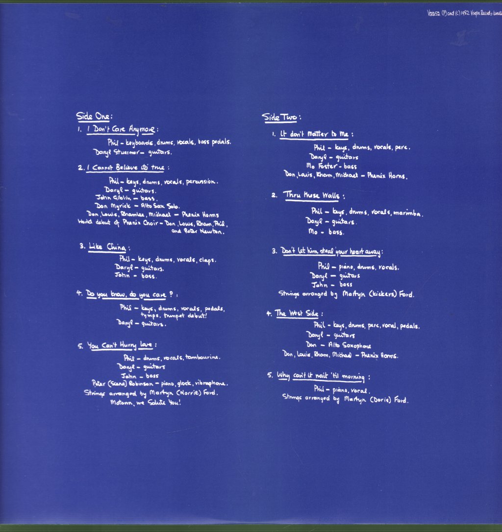 Phil Collins - Hello I Must Be Going - Lp