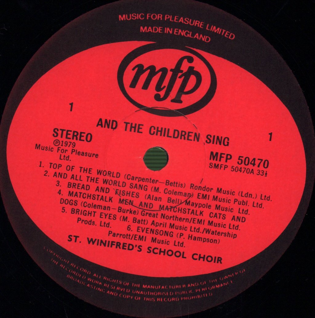 St Winifreds School Choir - And The Children Sing - Lp
