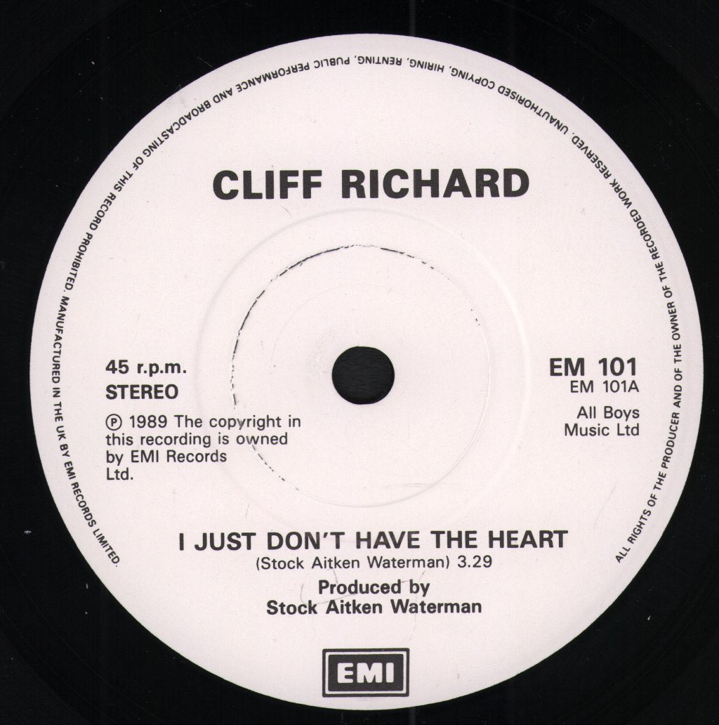 Cliff Richard - I Just Don't Have The Heart - 7 Inch