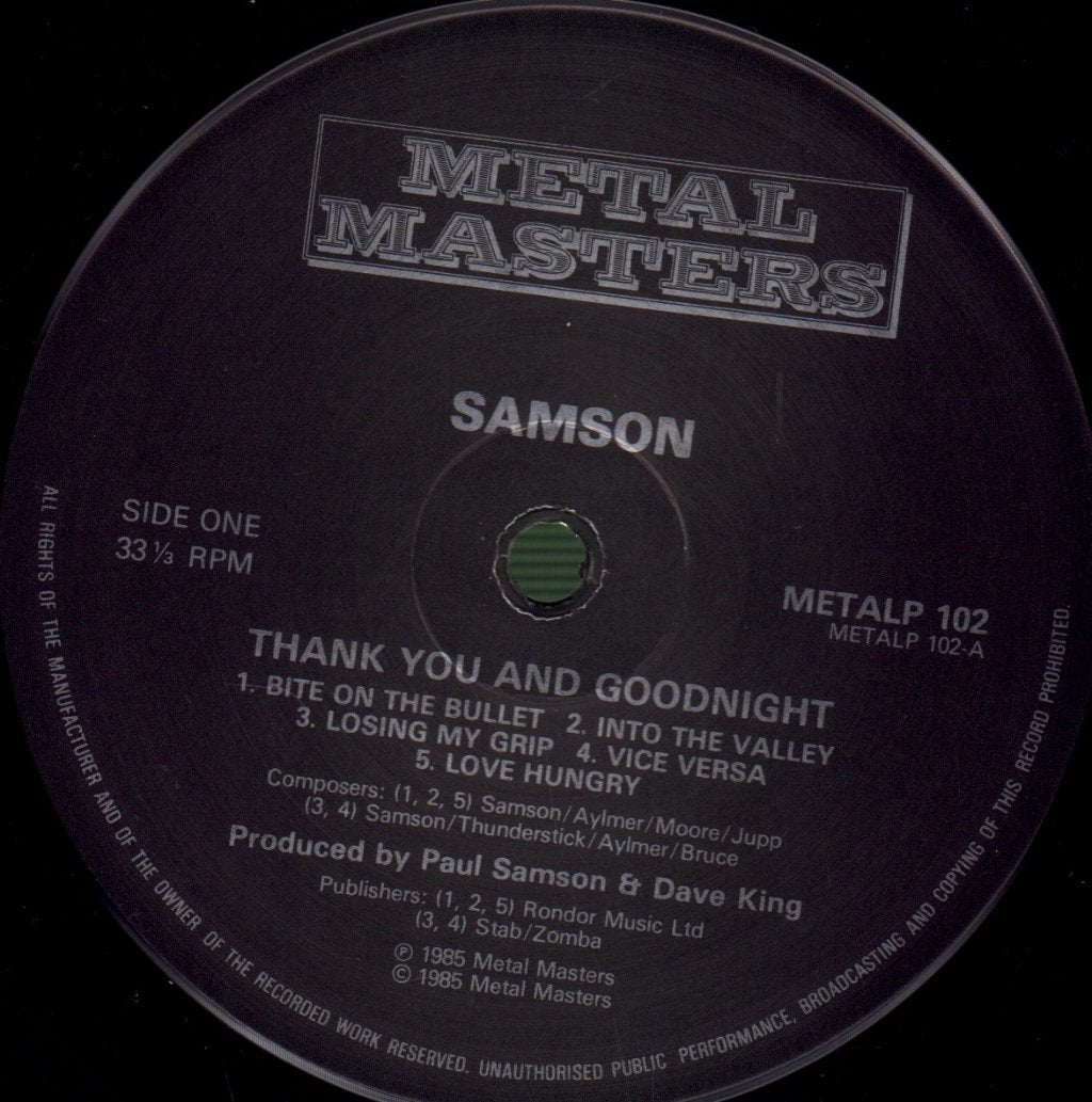 Samson (Nwobhm/Metal Group) - Thank You And Goodnight... Live - Lp