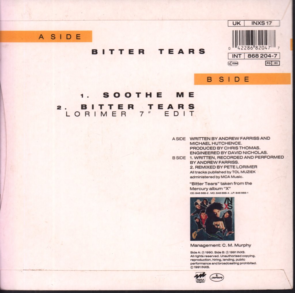 INXS - Bitter Tears - 7 Inch
