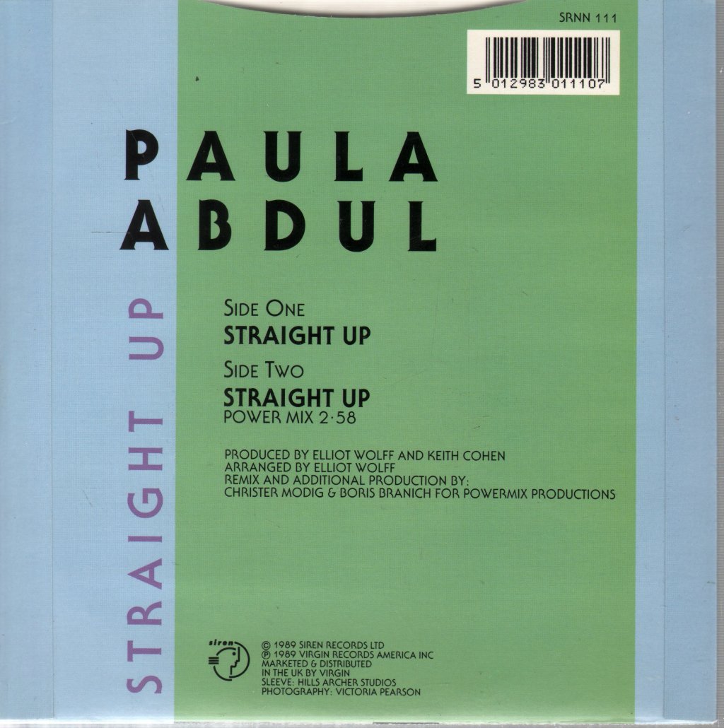 Paula Abdul - Straight Up - 7 Inch