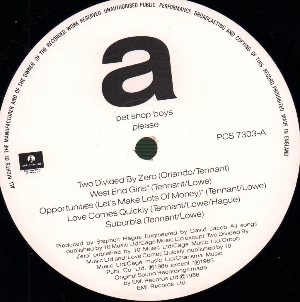 Pet Shop Boys - Please - Lp