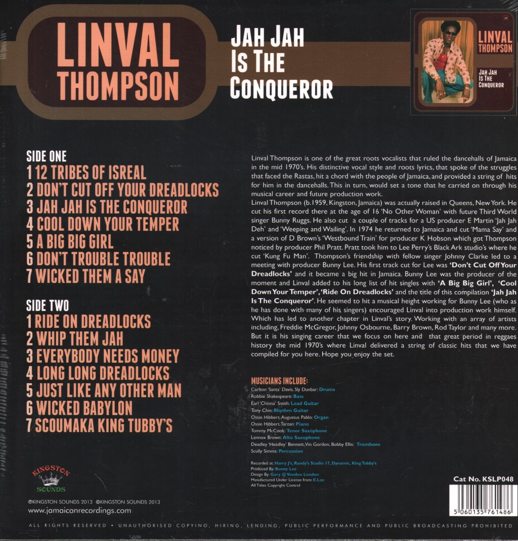 Linval Thompson - Jah Jah Is The Conqueror - Lp