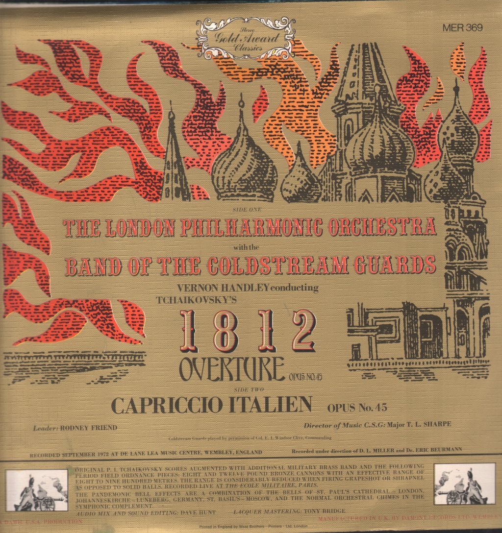 Vernon Handley / London Philharmonic Orchestra - Tchaikovsky - 1812 Overture / Capriccio Italien, Opus No. 45 - Lp