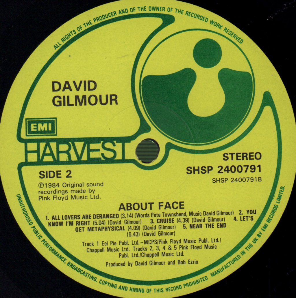 David Gilmour - About Face - Lp
