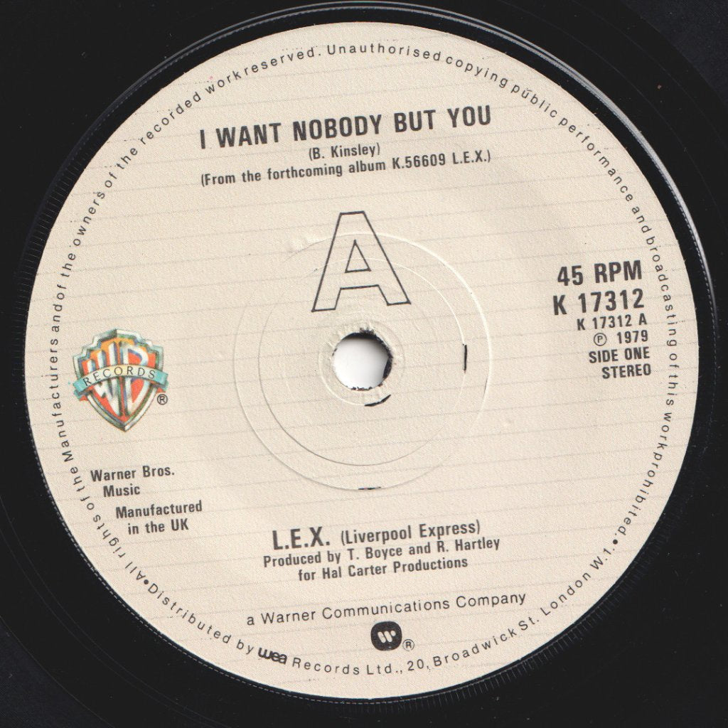 Liverpool Express - I Want Nobody But You - 7 Inch