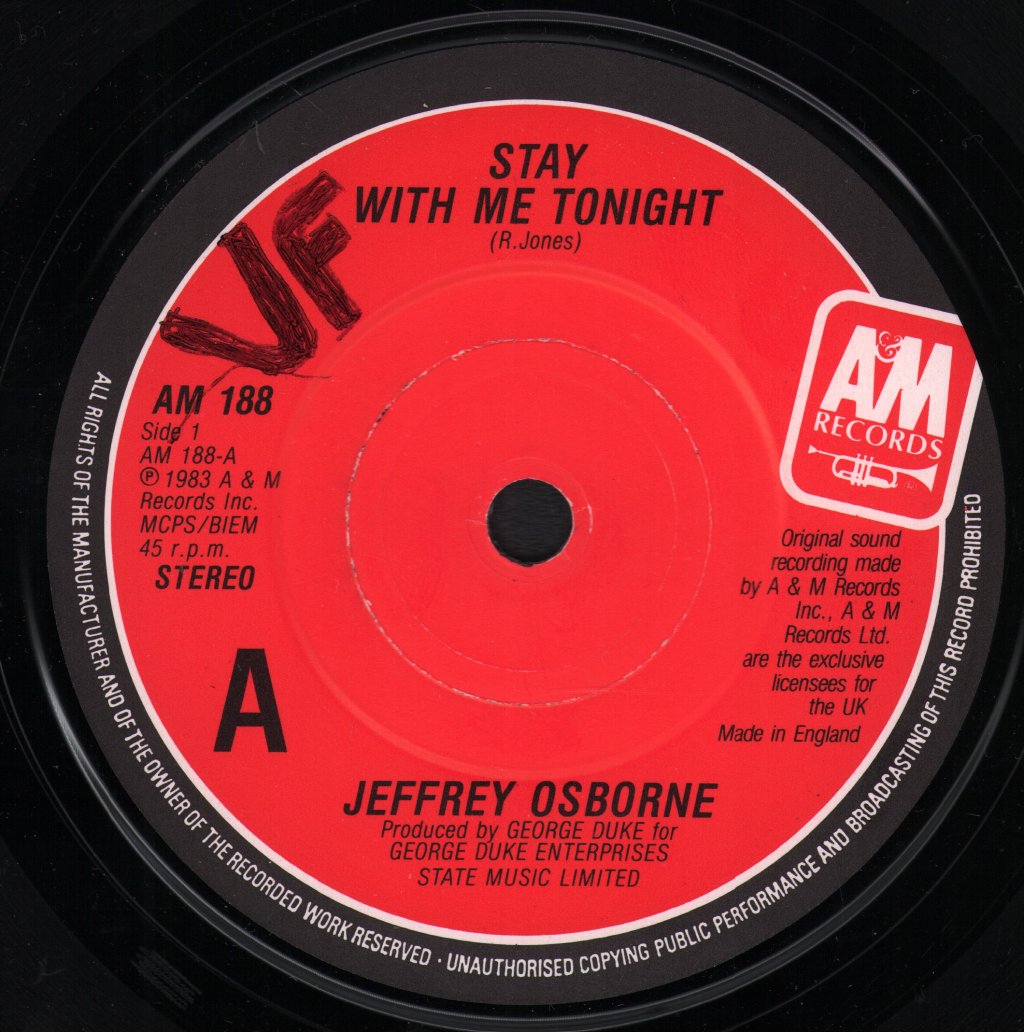 Jeffrey Osborne - Stay With Me Tonight - 7 Inch