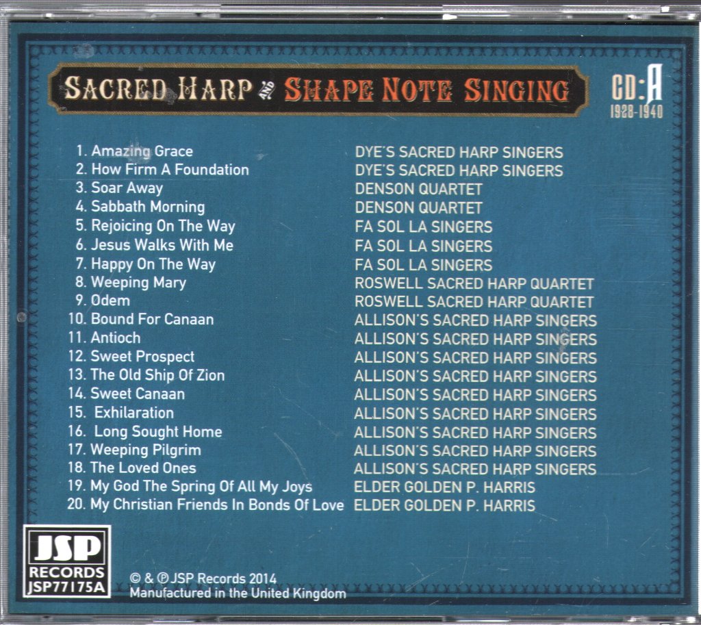 Various Artists - Sacred Harp And Shape Note Singing (1922-1950s) - Cd Set