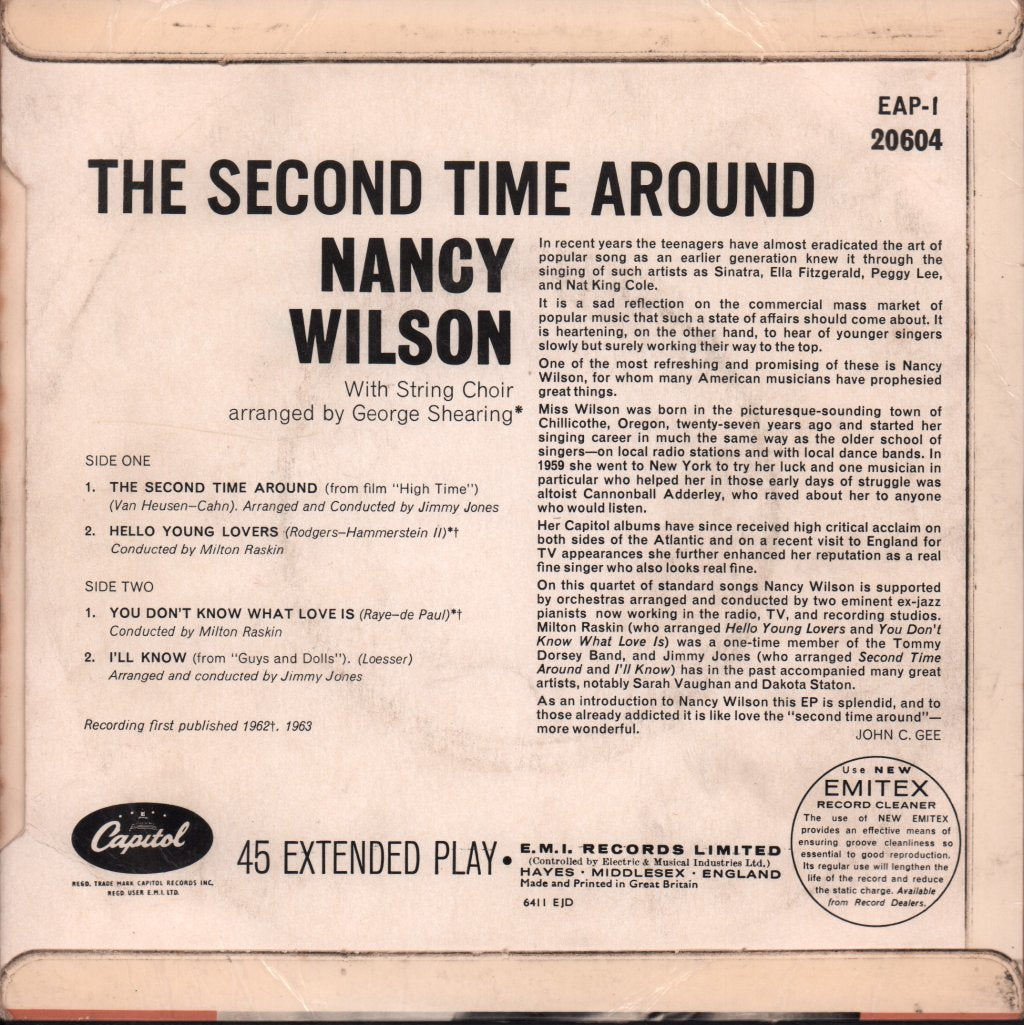 Nancy Wilson - Second Time Around - 7 Inch
