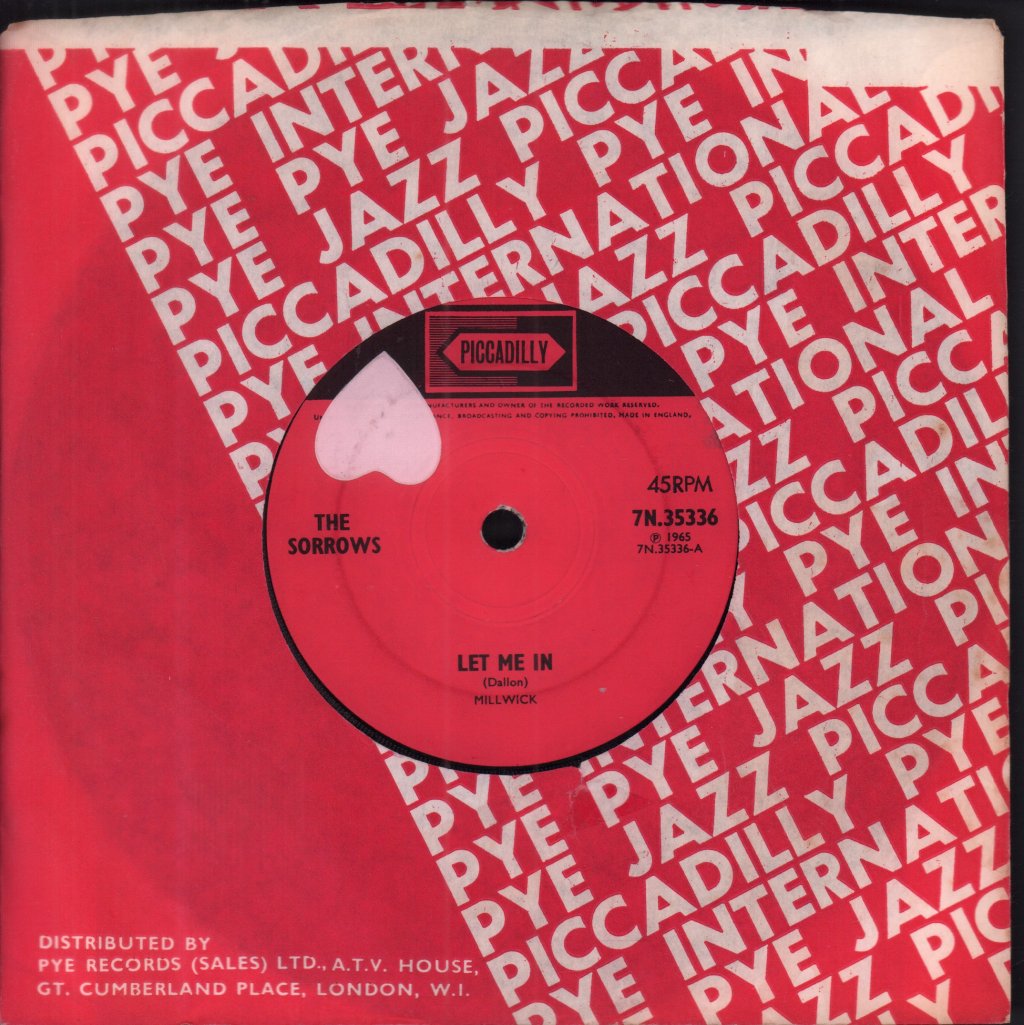 Sorrows (60'S Group) - Let Me In - 7 Inch