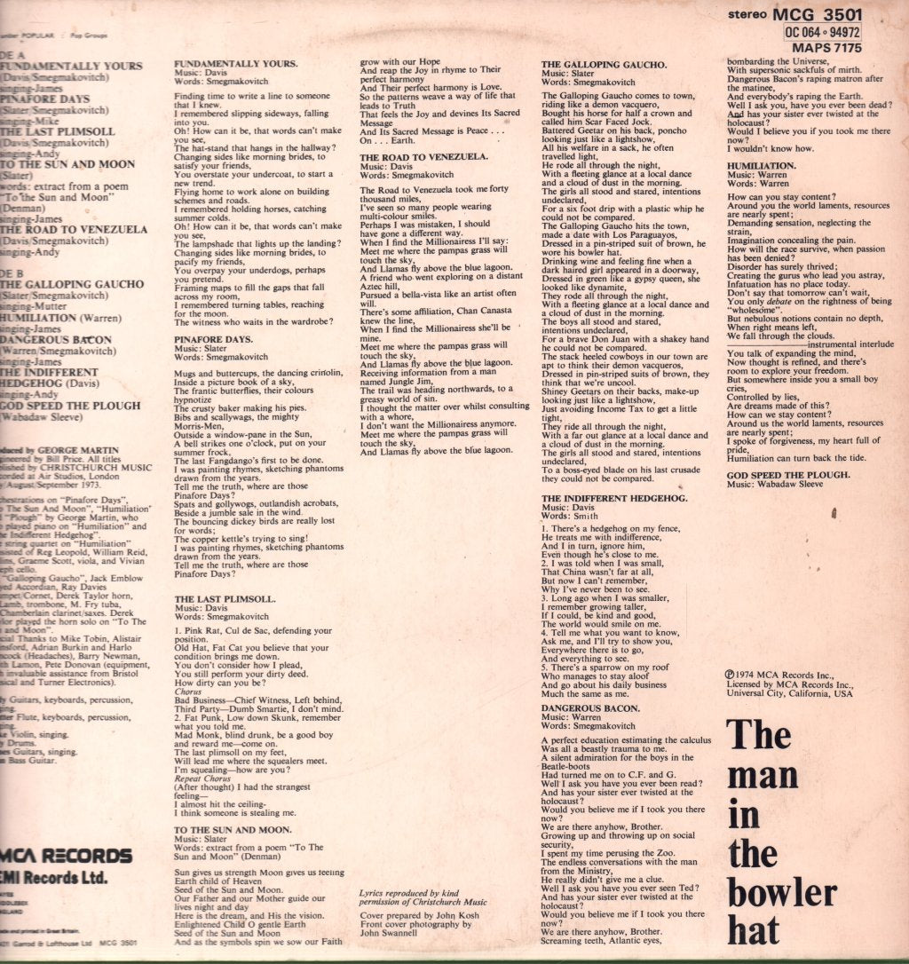 Stackridge - Man In The Bowler Hat - Lp