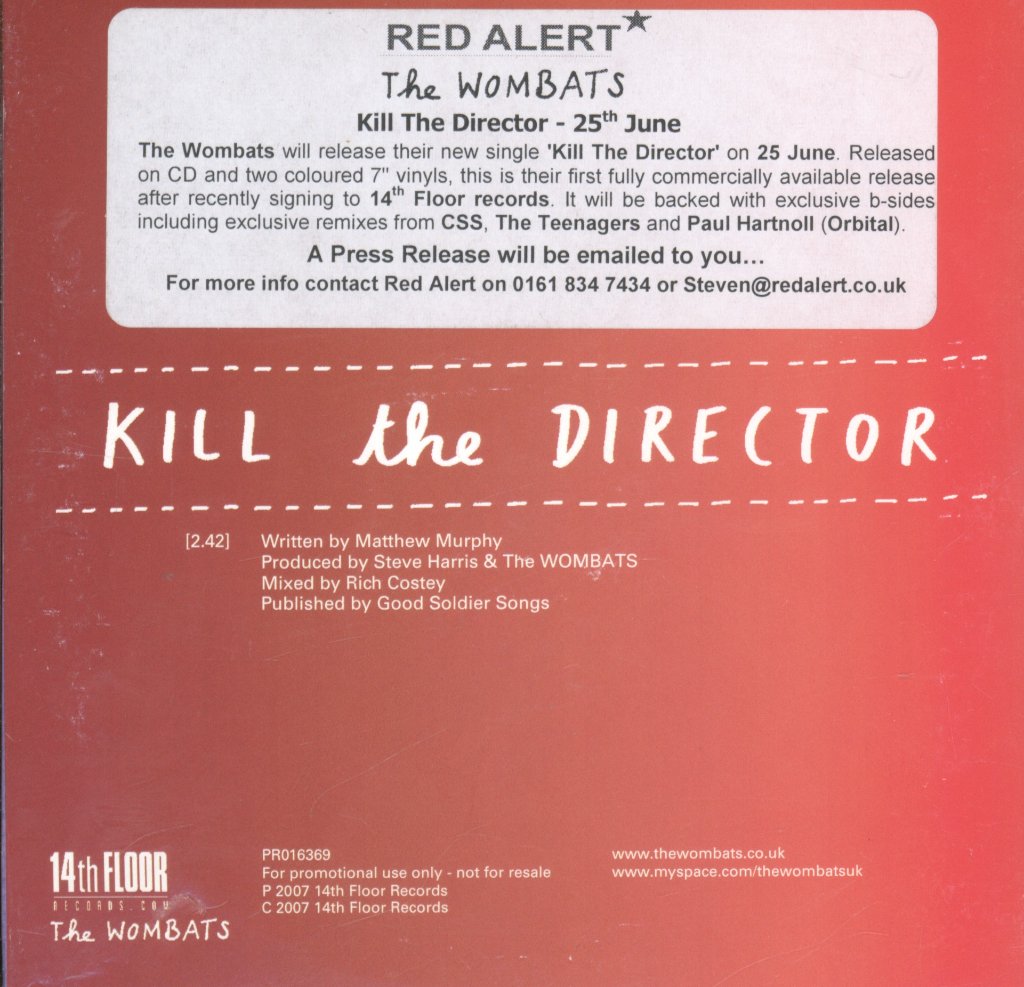 Wombats (Indie Group) - Kill The Director - Cdr