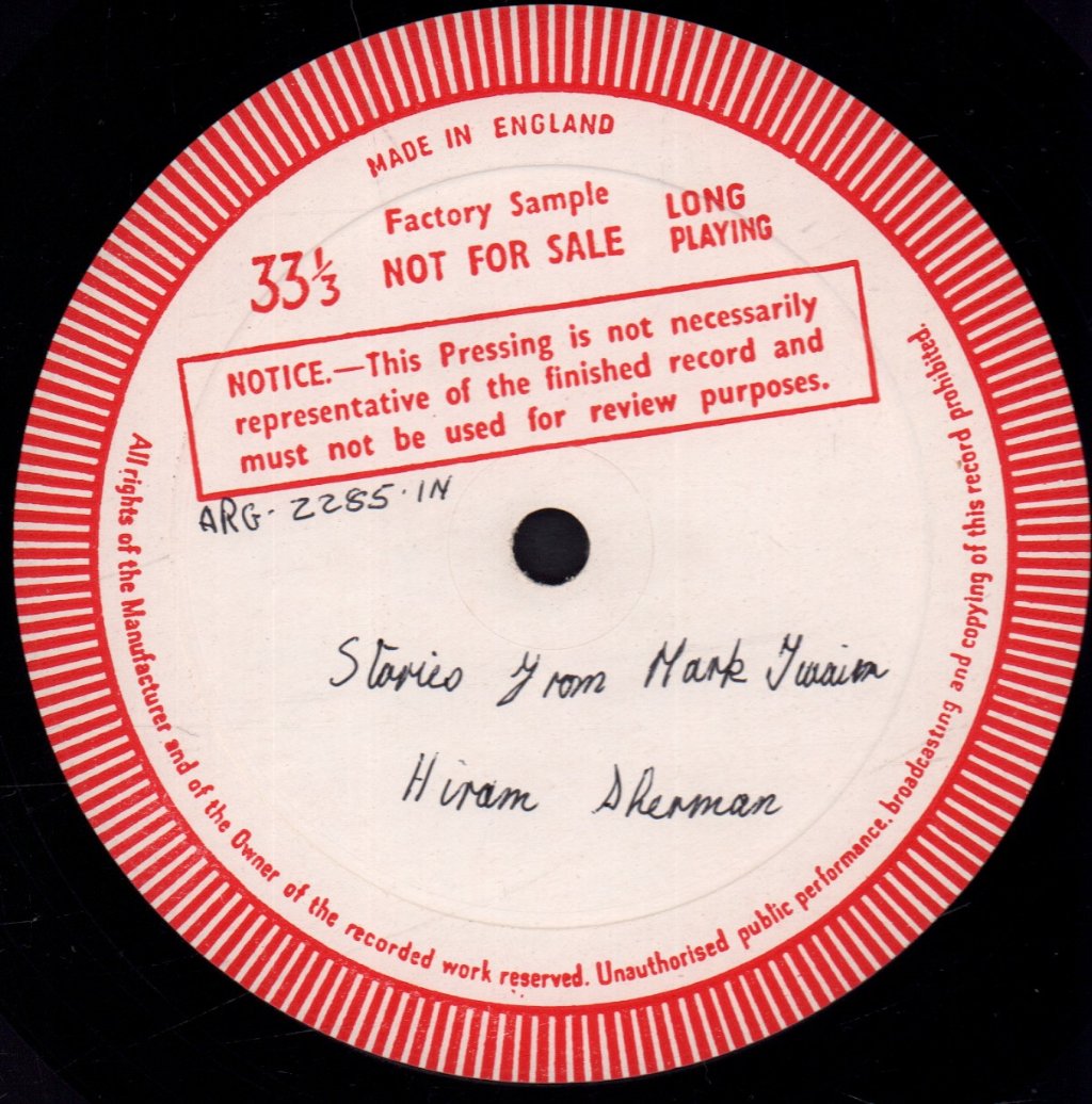 Hiram Sherman - Reads From Mark Twain - Lp