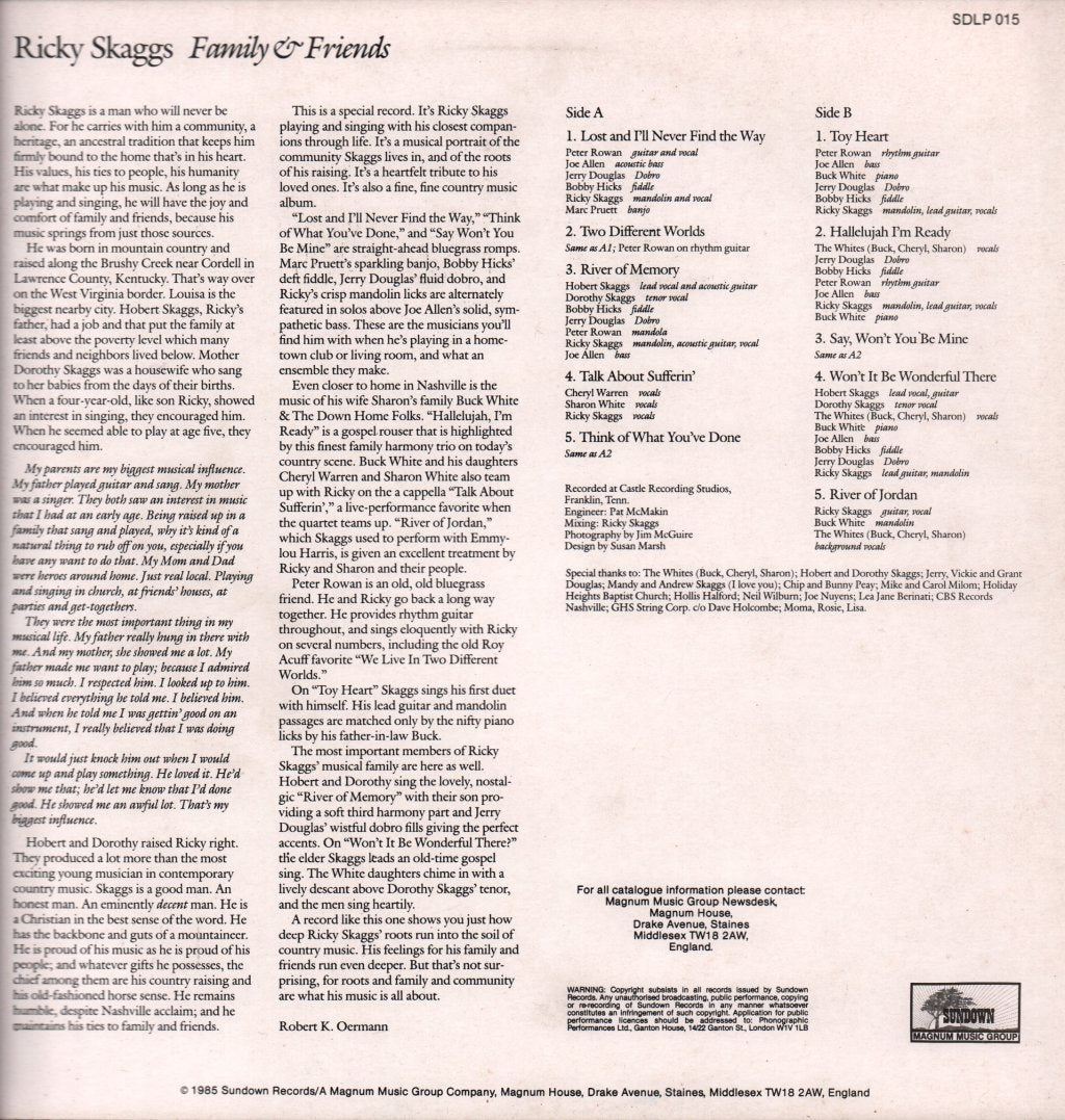 Ricky Skaggs - Family And Friends - Lp