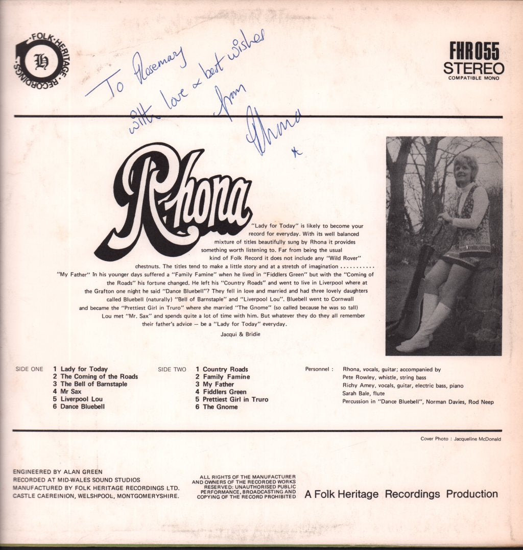 Rhona (Folk Singer) - Lady For Today - Lp