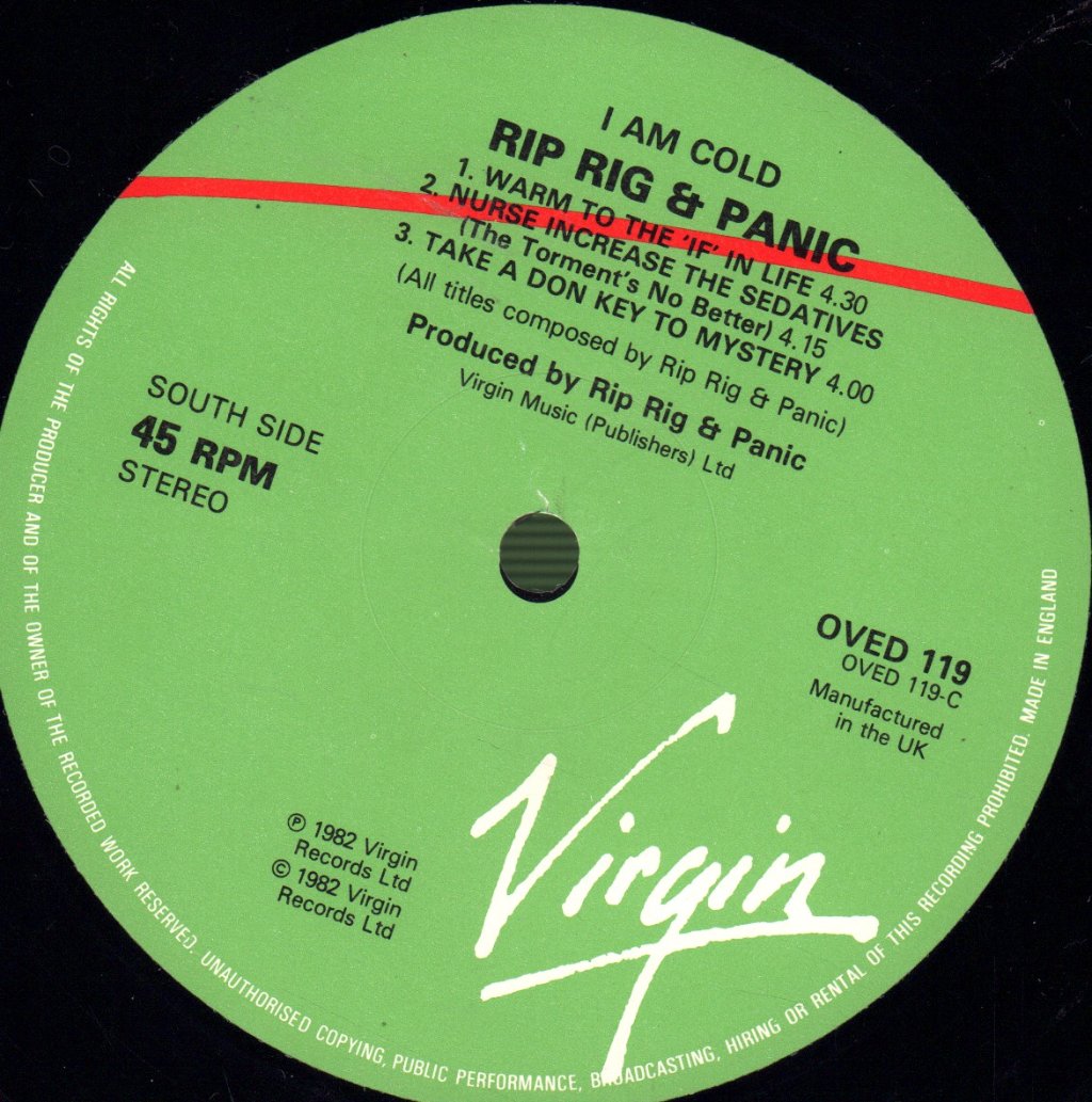 Rip Rig And Panic - I Am Cold - Double Lp