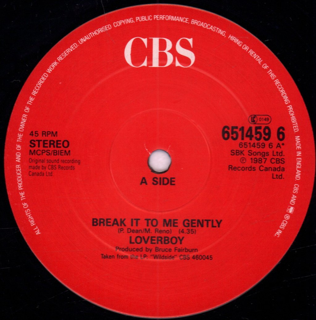 Loverboy - Break It To Me Gently - 12 Inch