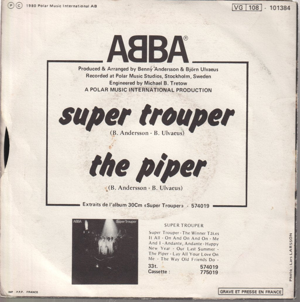 ABBA - Super Trouper / The Piper - 7 Inch