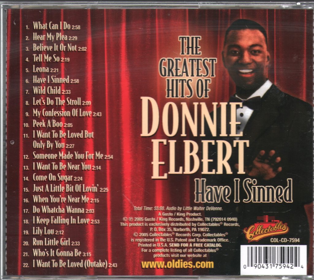 Donnie Elbert - Greatest Hits Of Donnie Elbert Have I Sinned - Cd