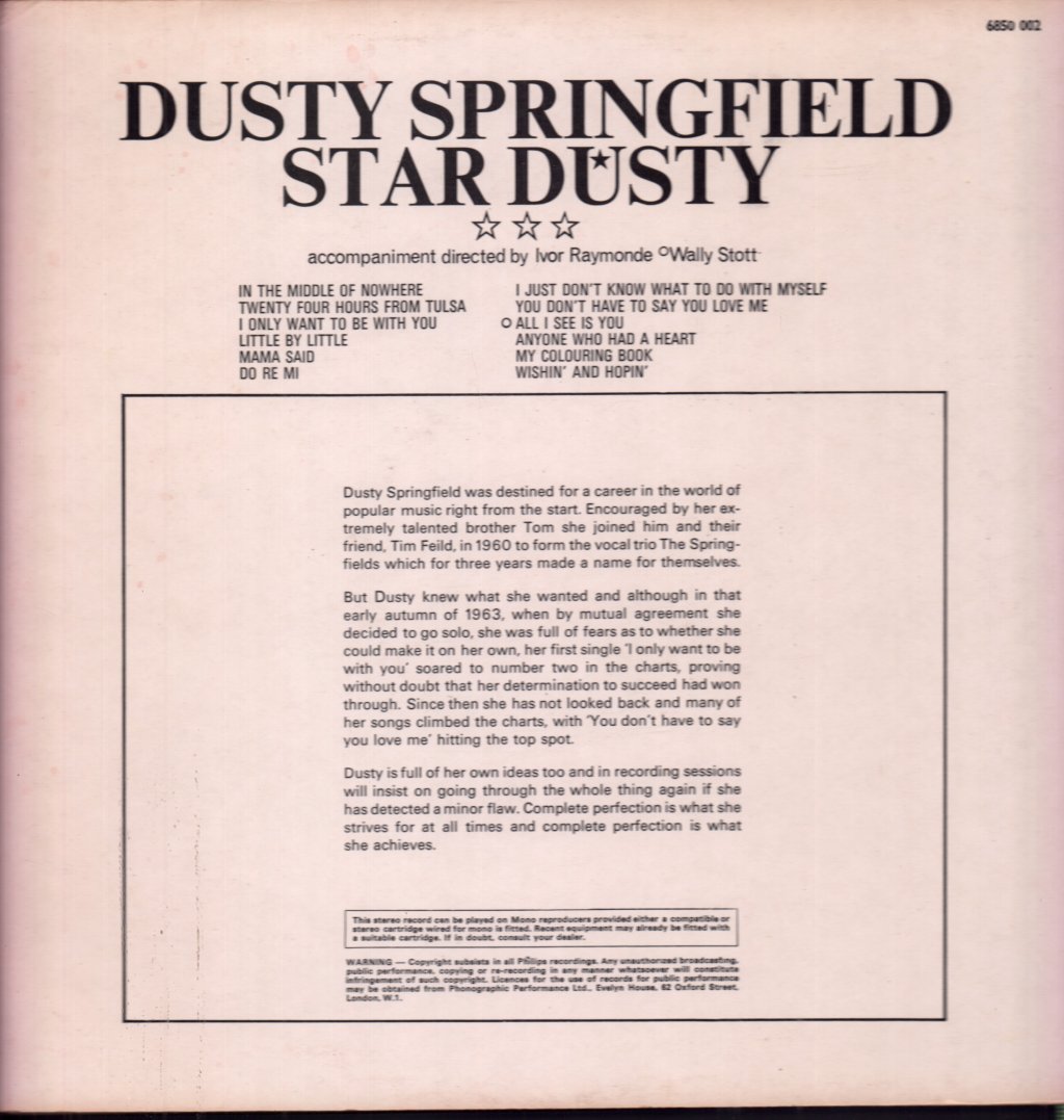 Dusty Springfield - Star Dusty - Lp