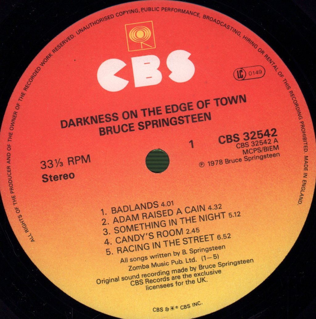 Bruce Springsteen - Darkness On The Edge Of Town - Lp