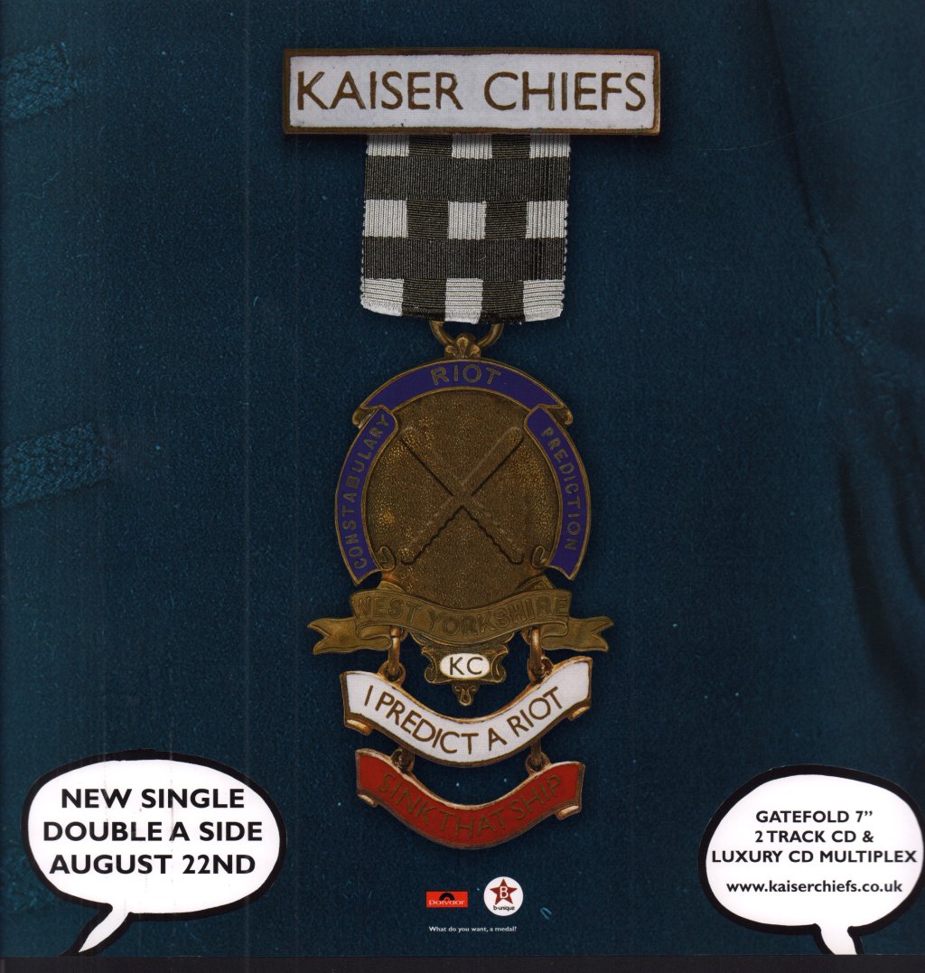 Kaiser Chiefs - I Predict A Riot/Employment - Card