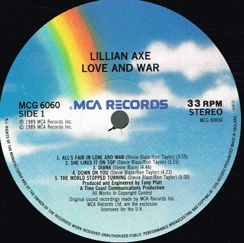 Lillian Axe - Love and War - Lp