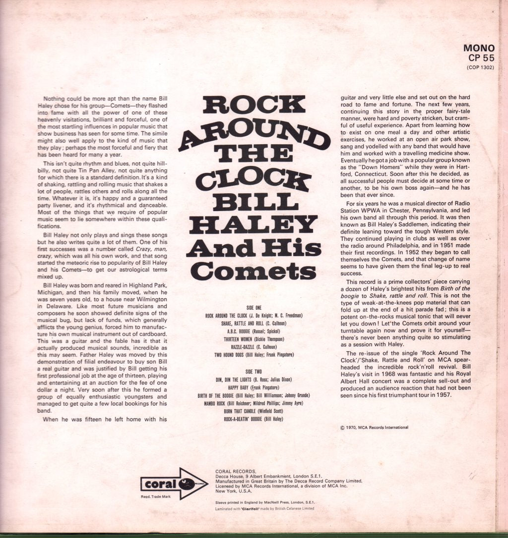 Bill Haley And His Comets - Rock Around The Clock - Lp