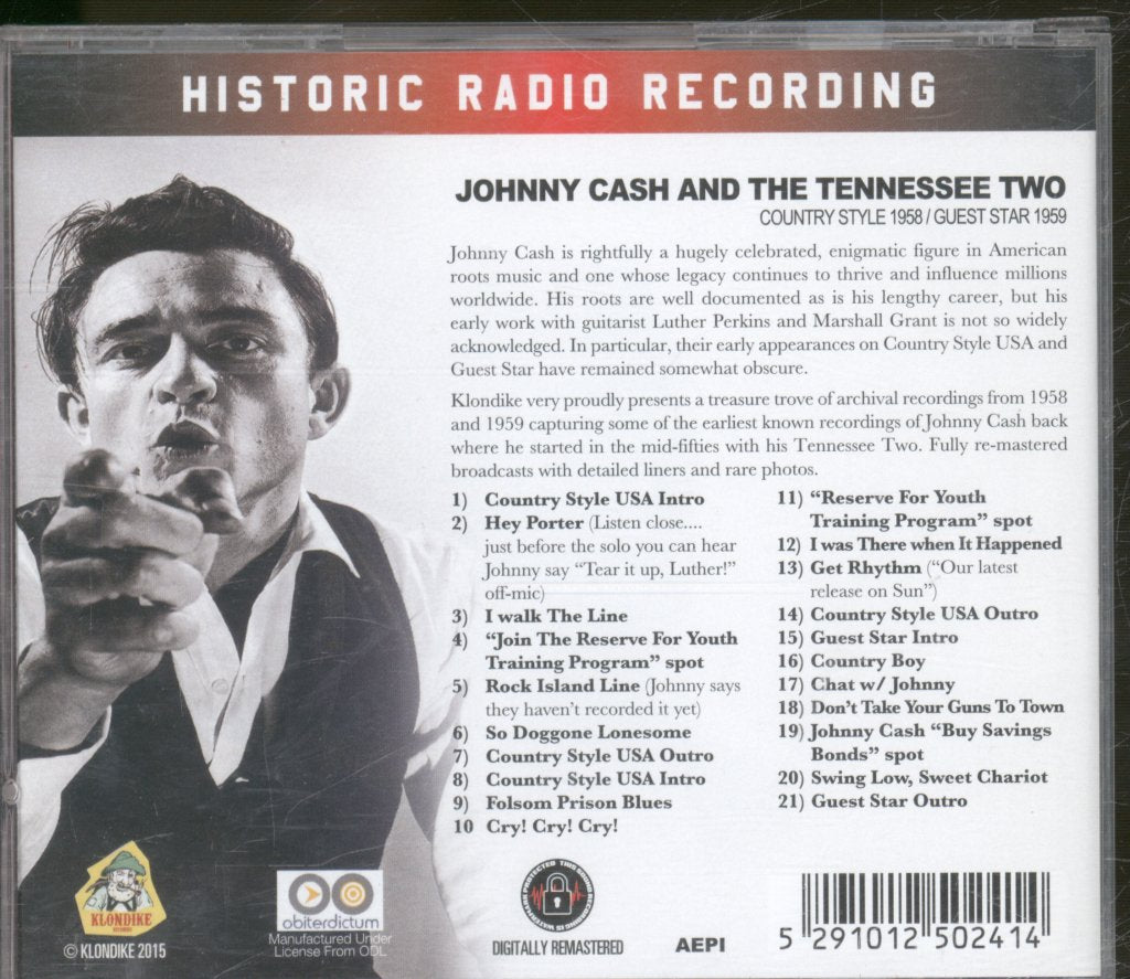 Johnny Cash And The Tennessee Two - Country Style 1958 / Guest Star 1959 - Cd