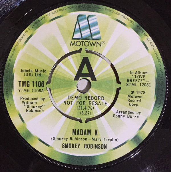 Smokey Robinson - Madam X - 7 Inch