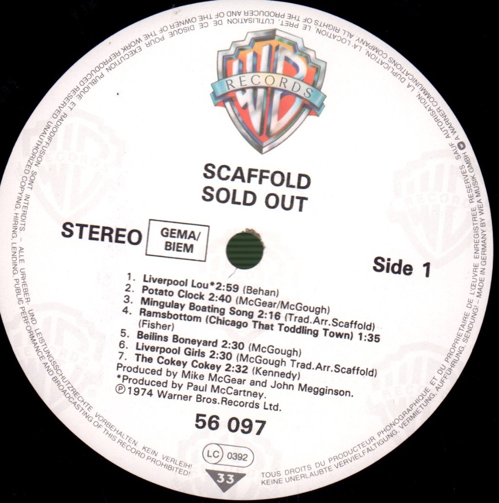 Scaffold - Sold Out - Lp