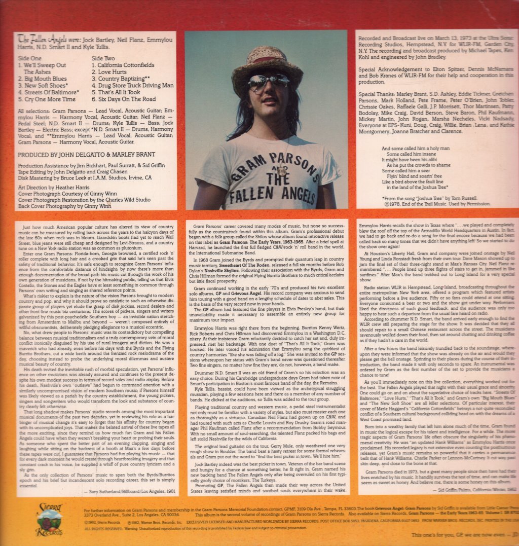 Gram Parsons And The Fallen Angels - Live 1973 - Lp