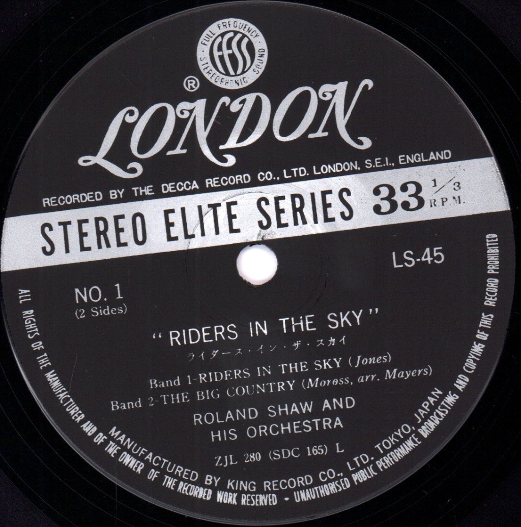 Roland Shaw And His Orchestra - riders in the sky - 7 Inch
