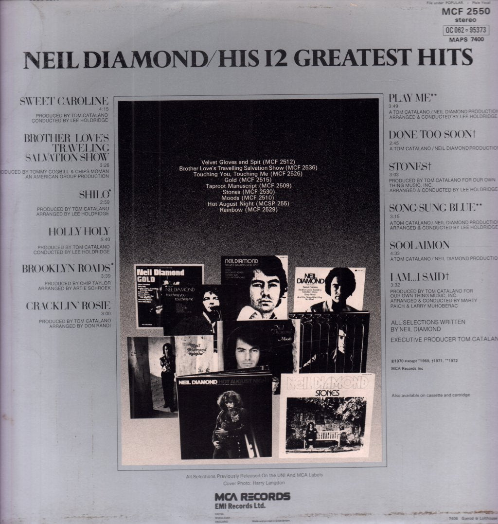 Neil Diamond - His 12 Greatest Hits - Lp