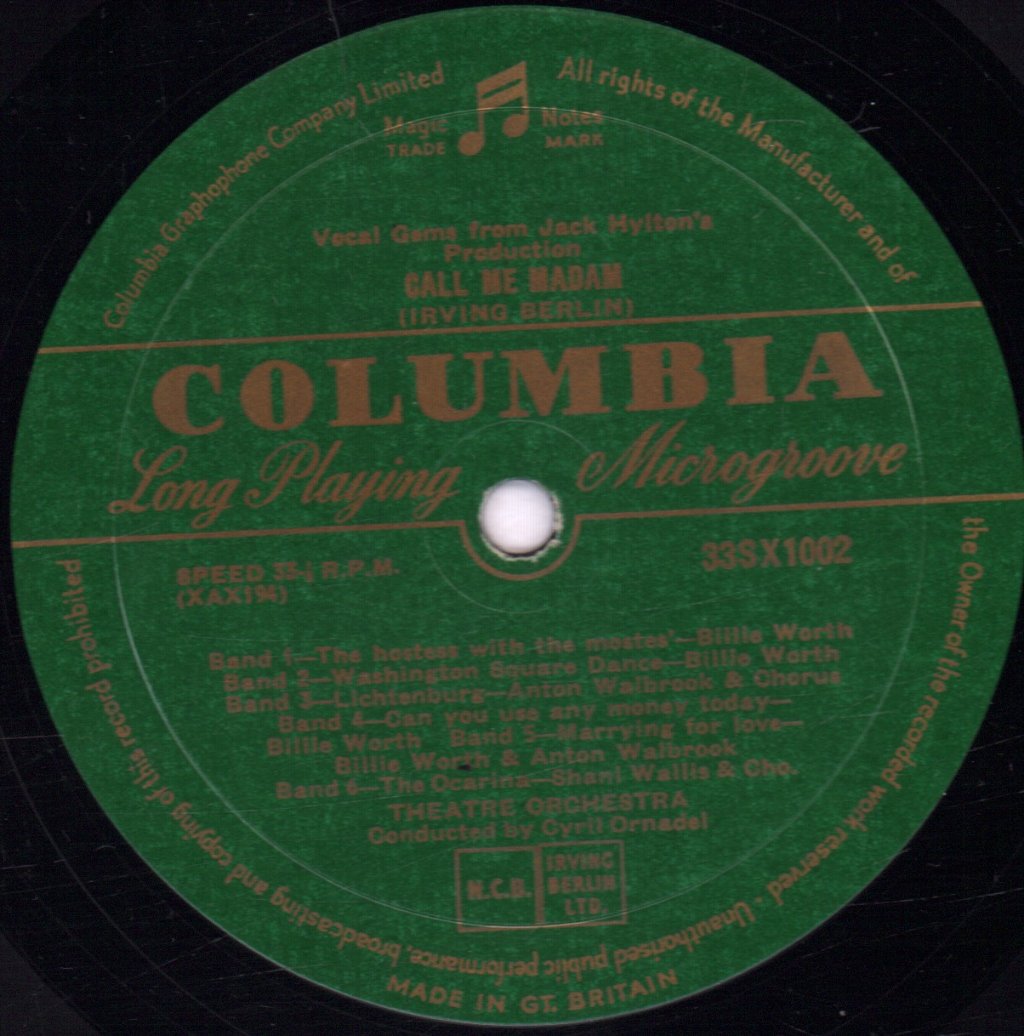 Call Me Madam Original London Cast - Vocal Gems From Jack Hylton's Production - Lp