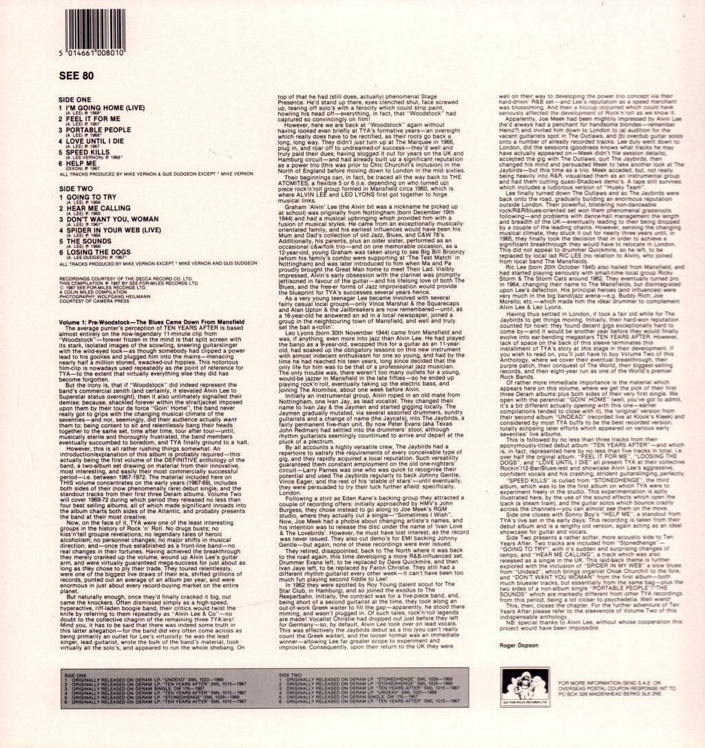 Ten Years After - Original Recordings Vol 1 - Lp