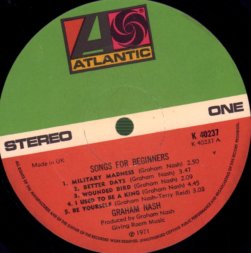 Graham Nash - Songs For Beginners - Lp