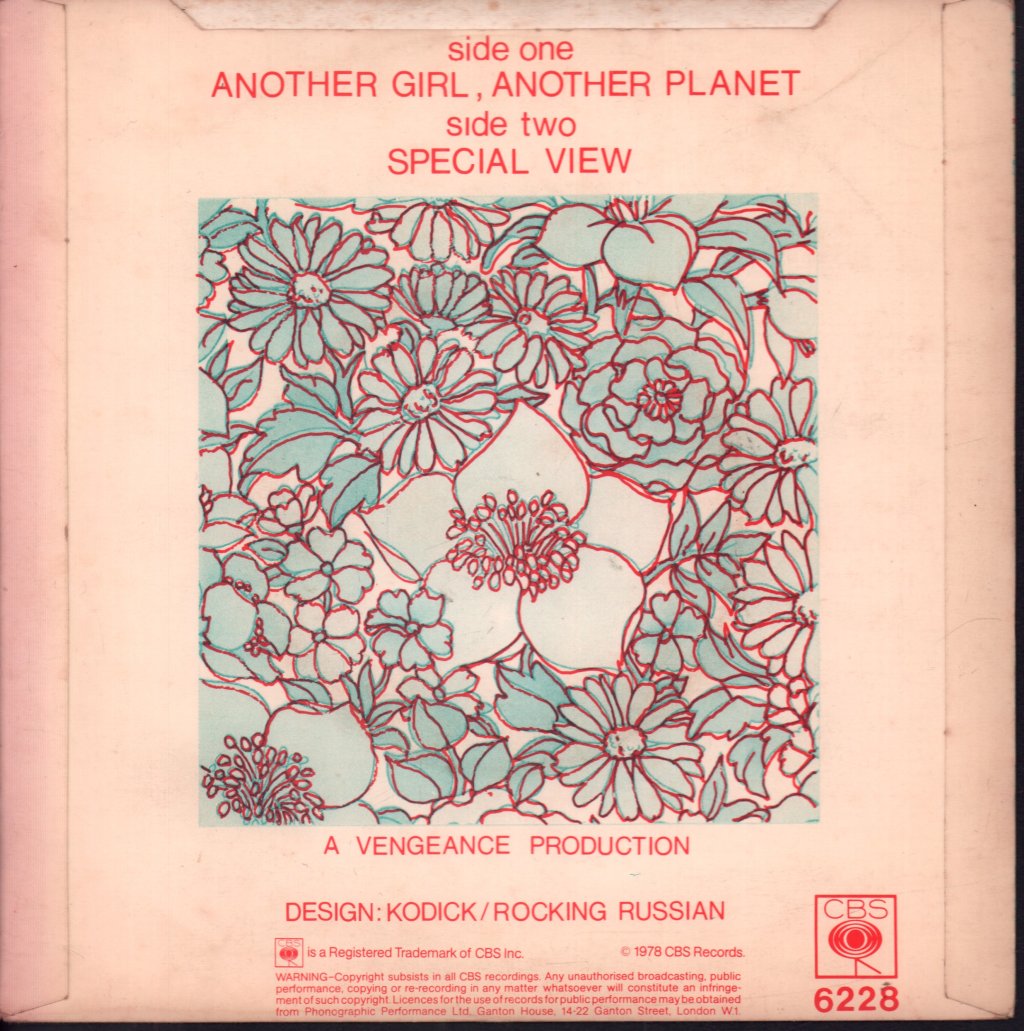 Only Ones - Another Girl, Another Planet - 7 Inch