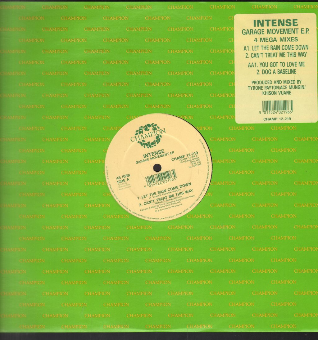 Intense - Garage Movement EP - 12 Inch