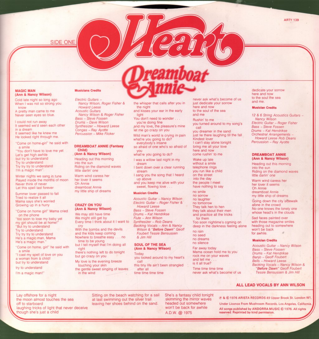 Heart - Dreamboat Annie - Lp